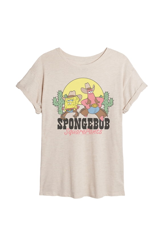 - Cowboy - Juniors Oversized Graphic T-Shirt