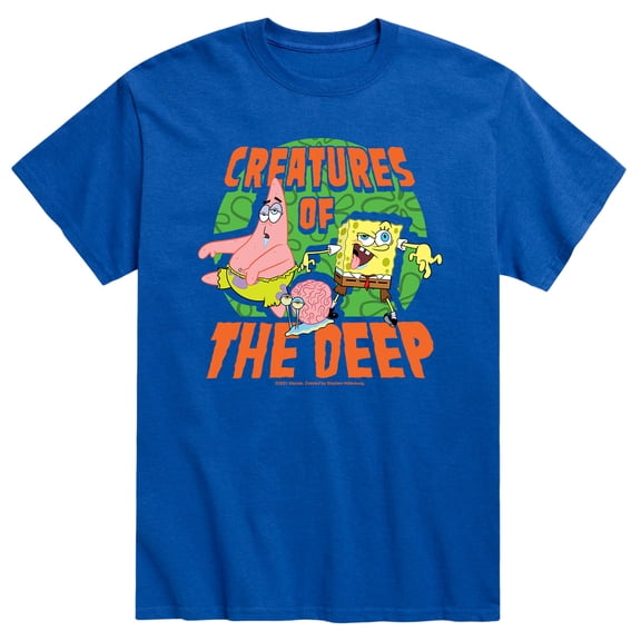 SpongeBob SquarePants - Creatures Of The Deep Spongebob, Gary, and Patrick - Men's Short Sleeve Graphic T-Shirt