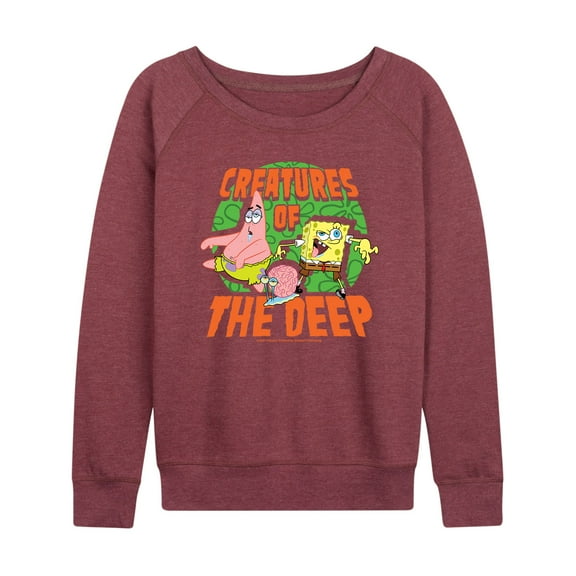 SpongeBob SquarePants - Creatures Of The Deep - Women's Lightweight French Terry Long Sleeve Shirt