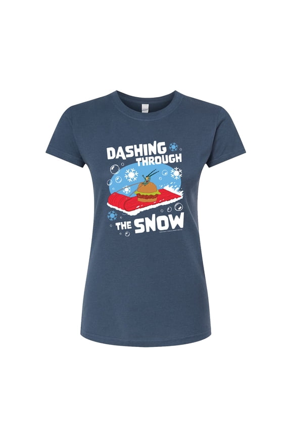 - Dashing Through The Snow - Juniors Fitted Graphic T-Shirt