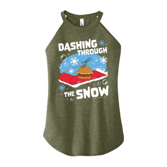 SpongeBob SquarePants - Dashing Through The Snow - Juniors High Neck Tank Top