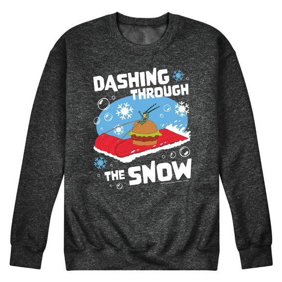 SpongeBob SquarePants - Dashing Through The Snow - Men's Crew Neck Fleece Pullover