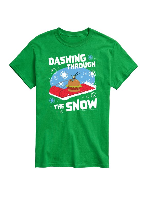 - Dashing Through The Snow Plankton Christmas Men's Short Sleeve Graphic T-Shirt