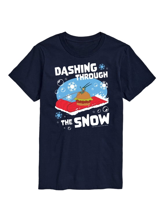 - Dashing Through The Snow Plankton Christmas Men's Short Sleeve Graphic T-Shirt