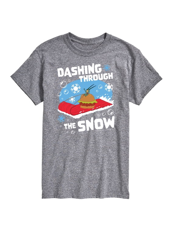 - Dashing Through The Snow Plankton Christmas Men's Short Sleeve Graphic T-Shirt
