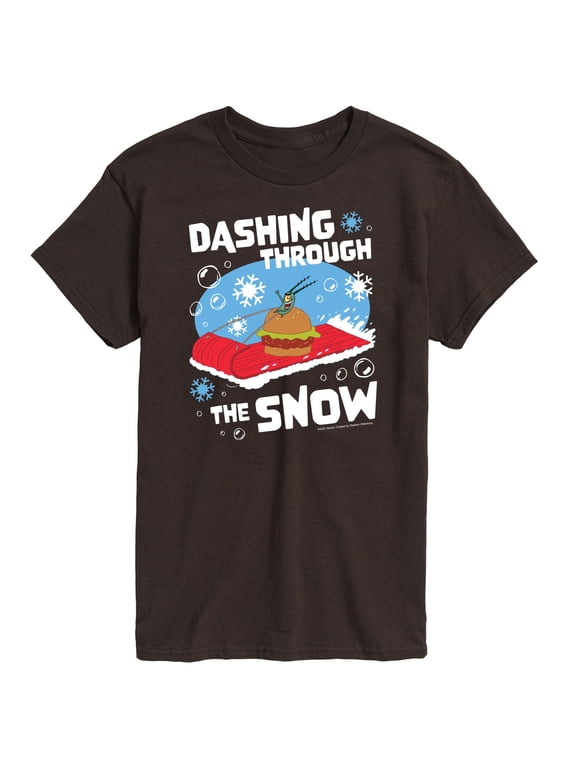 - Dashing Through The Snow Plankton Christmas Men's Short Sleeve Graphic T-Shirt
