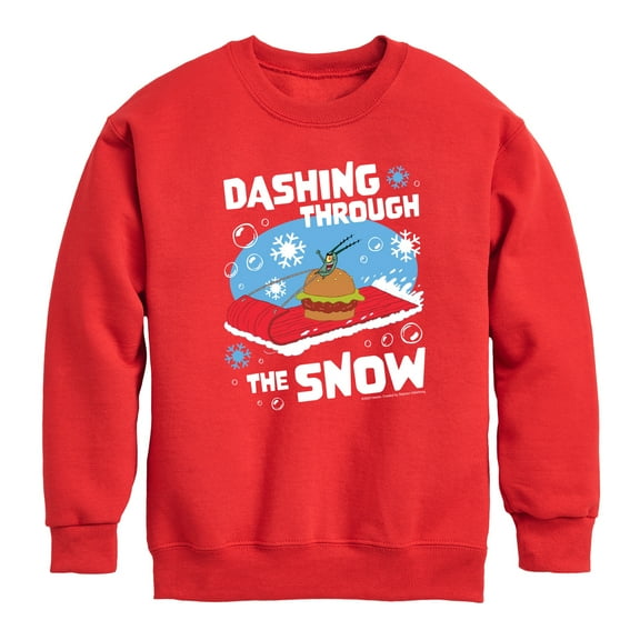 SpongeBob SquarePants - Dashing Through The Snow - Toddler And Youth Crewneck Fleece Sweatshirt