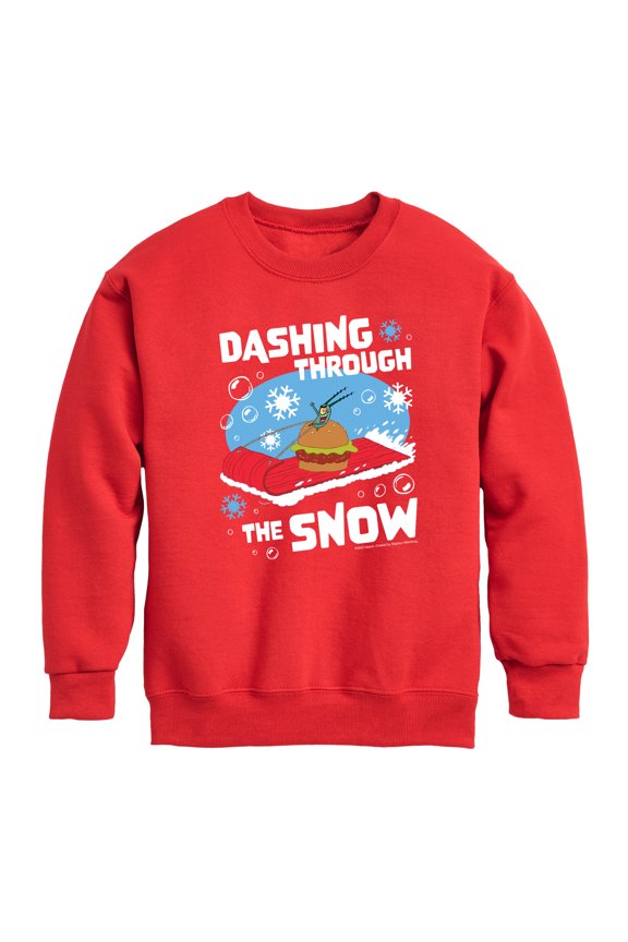 - Dashing Through The Snow - Toddler And Youth Crewneck Fleece Sweatshirt