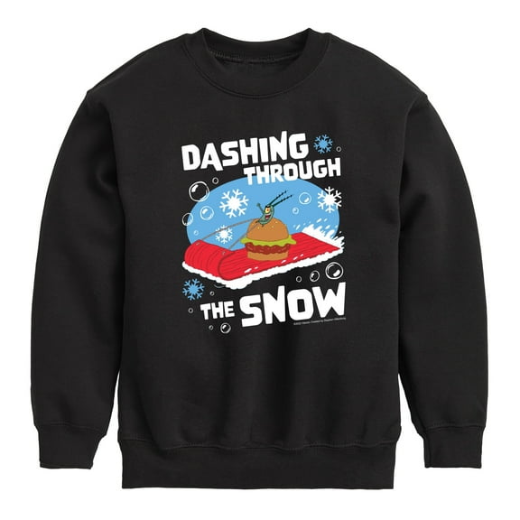 SpongeBob SquarePants - Dashing Through The Snow - Toddler And Youth Crewneck Fleece Sweatshirt