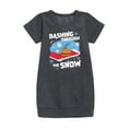 thumbnail image 1 of SpongeBob SquarePants - Dashing Through The Snow - Toddler And Youth Girls Fleece Dress, 1 of 5