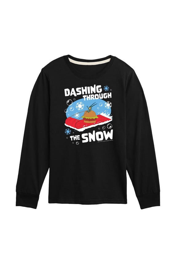 - Dashing Through The Snow - Toddler And Youth Long Sleeve Graphic T-Shirt