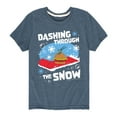 thumbnail image 1 of SpongeBob SquarePants - Dashing Through The Snow - Toddler And Youth Short Sleeve Graphic T-Shirt, 1 of 6