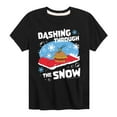 thumbnail image 1 of SpongeBob SquarePants - Dashing Through The Snow - Toddler And Youth Short Sleeve Graphic T-Shirt, 1 of 6