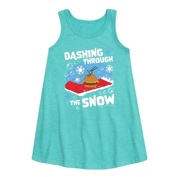 SpongeBob SquarePants - Dashing Through The Snow - Toddler and Youth Girls A-line Dress