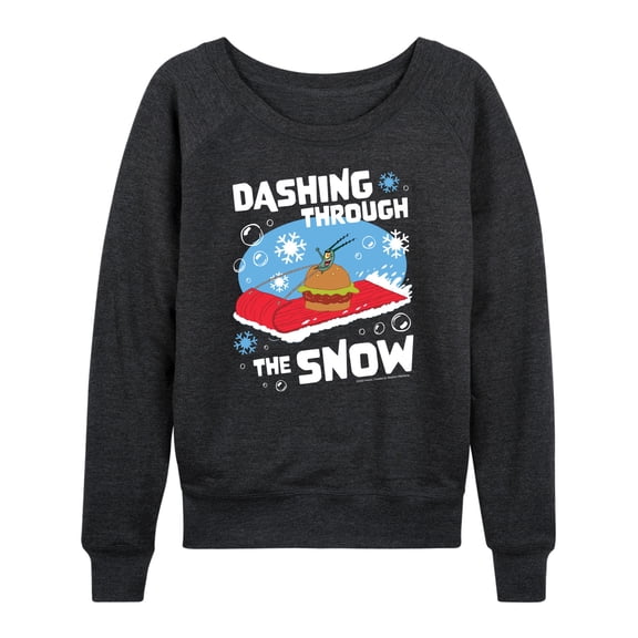 SpongeBob SquarePants - Dashing Through The Snow - Women's Lightweight French Terry Long Sleeve Shirt