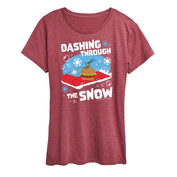 SpongeBob SquarePants - Dashing Through The Snow - Women's Lightweight French Terry Pullover