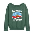 thumbnail image 1 of SpongeBob SquarePants - Dashing Through The Snow - Women's Lightweight French Terry Long Sleeve Shirt, 1 of 6