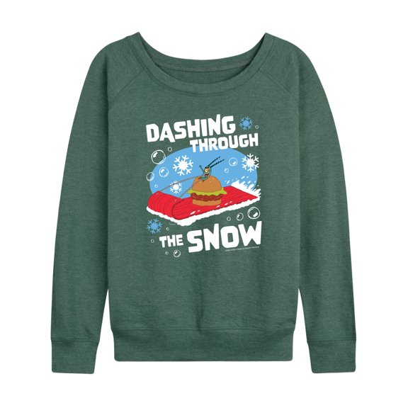 SpongeBob SquarePants - Dashing Through The Snow - Women's Lightweight French Terry Long Sleeve Shirt