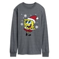 thumbnail image 1 of SpongeBob SquarePants - Cute Hat & Snowflakes - Men's Long Sleeve Graphic T-Shirt, 1 of 6