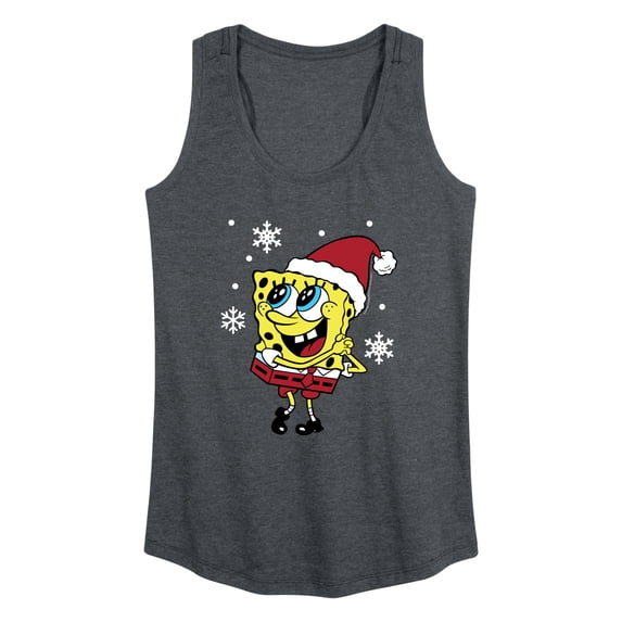 SpongeBob SquarePants - Cute Hat & Snowflakes Graphic Racerback Tank
