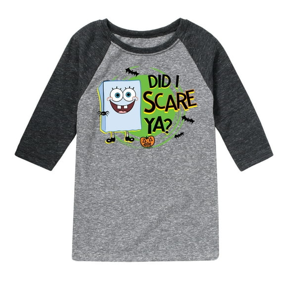 SpongeBob SquarePants - Did I Scare Ya - Toddler & Youth Raglan Graphic T-Shirt