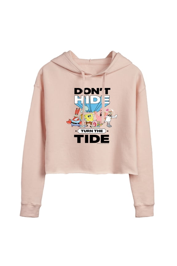 - Dont Hide Turn The Tide - Juniors Cropped Pullover Hoodie