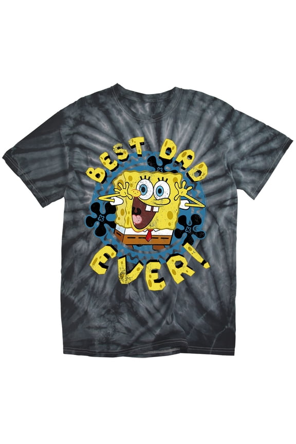 Father's Day Best Dad Ever Tie Dye Adult Unisex T Shirt (Medium) Black