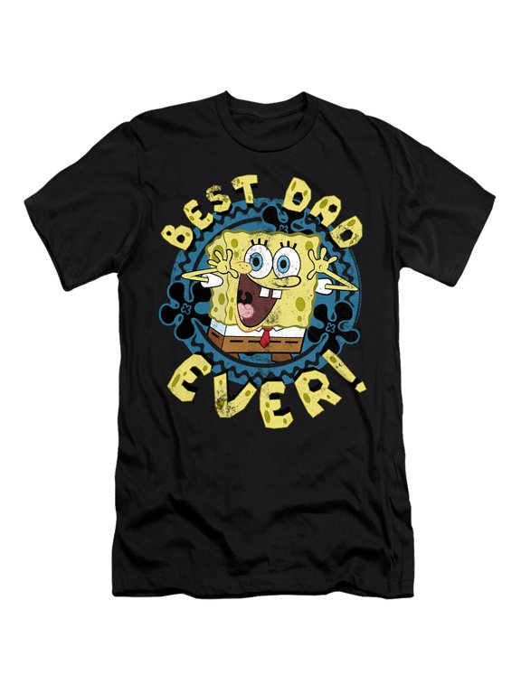 Father's Day Best Dad Ever Unisex Adult Canvas Brand T Shirt, Black, X-Large