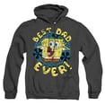 thumbnail image 1 of SpongeBob SquarePants Father's Day Best Dad Ever Unisex Adult Pull-Over Heather Hoodie, Black Heather, 3X-Large, 1 of 4