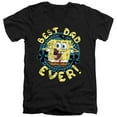 thumbnail image 1 of SpongeBob SquarePants Father's Day Best Dad Ever Unisex Adult V-Neck T Shirt (X-Large) Black, 1 of 4