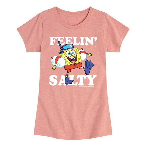 SpongeBob SquarePants - Feelin Salty - Toddler and Youth Girls Short Sleeve T-Shirt