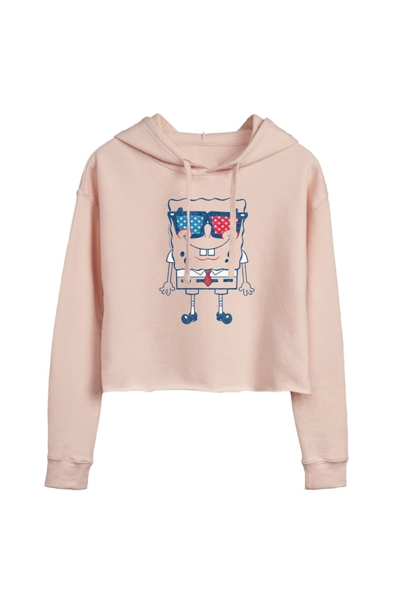 - Flag Fill Sunglasses - Juniors Cropped Pullover Hoodie