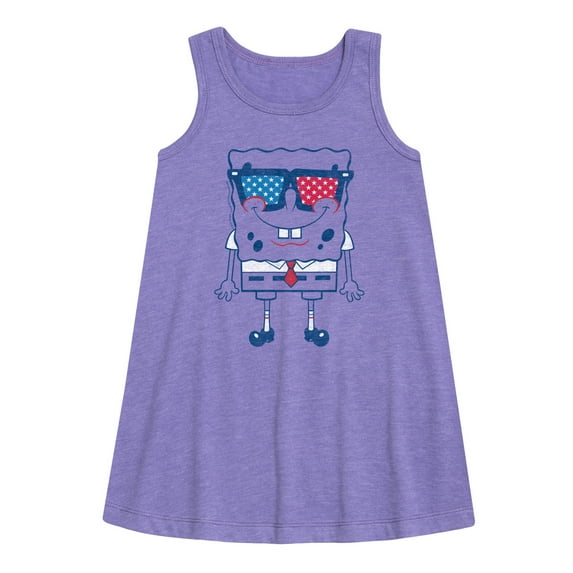 SpongeBob SquarePants - Flag Fill Sunglasses - Toddler & Youth Girls A-line Dress