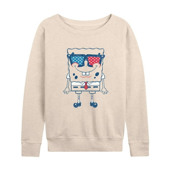 SpongeBob SquarePants - Flag Fill Sunglasses - Women's Lightweight French Terry Long Sleeve Shirt