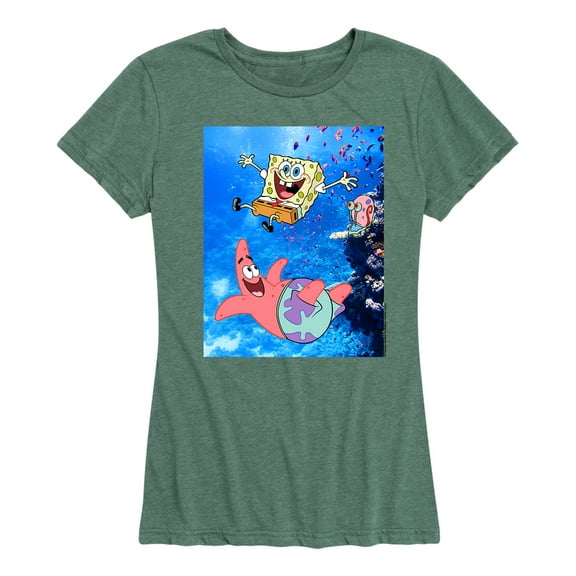 SpongeBob SquarePants - Floating Buddy - Women's Short Sleeve Graphic T-Shirt