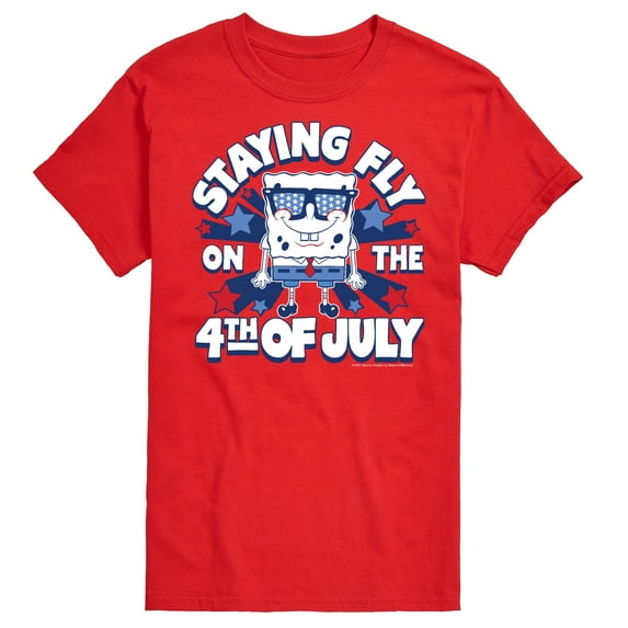 SpongeBob SquarePants - Fly on 4th of July - Men's Short Sleeve Graphic T-Shirt