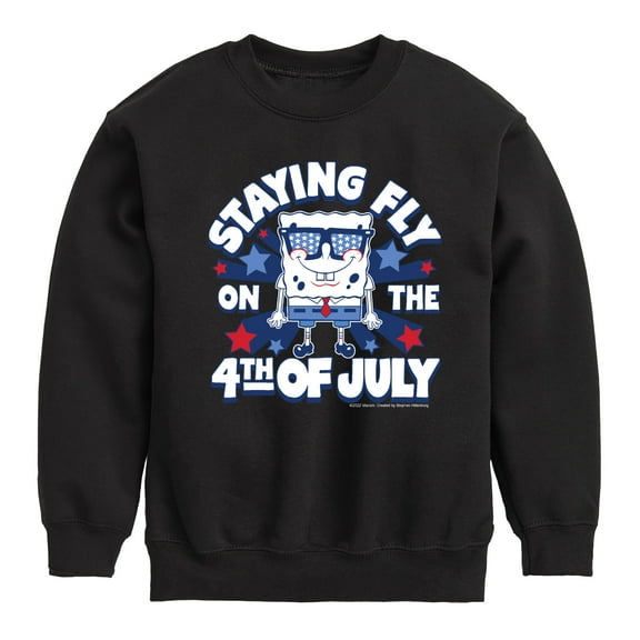 SpongeBob SquarePants - Fly on the 4th of July - Toddler And Youth Crewneck Fleece Sweatshirt