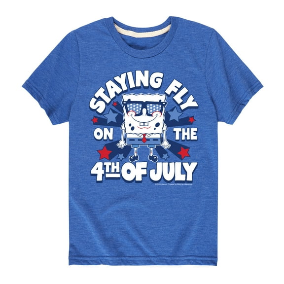 SpongeBob SquarePants - Fly on the 4th of July - Toddler And Youth Short Sleeve Graphic T-Shirt