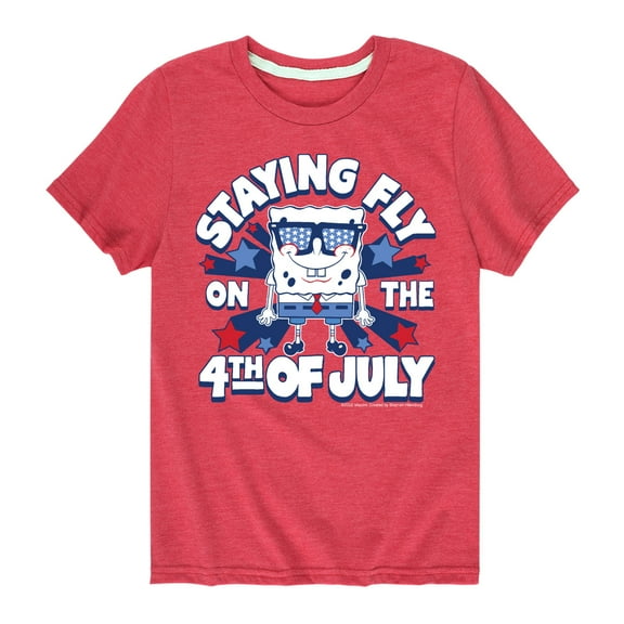 SpongeBob SquarePants - Fly on the 4th of July - Toddler And Youth Short Sleeve Graphic T-Shirt