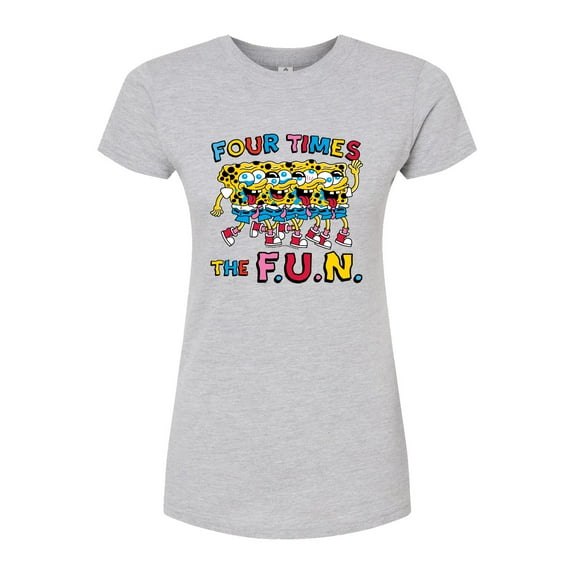 SpongeBob SquarePants - Four Times The Fun - Juniors Fitted Graphic T-Shirt