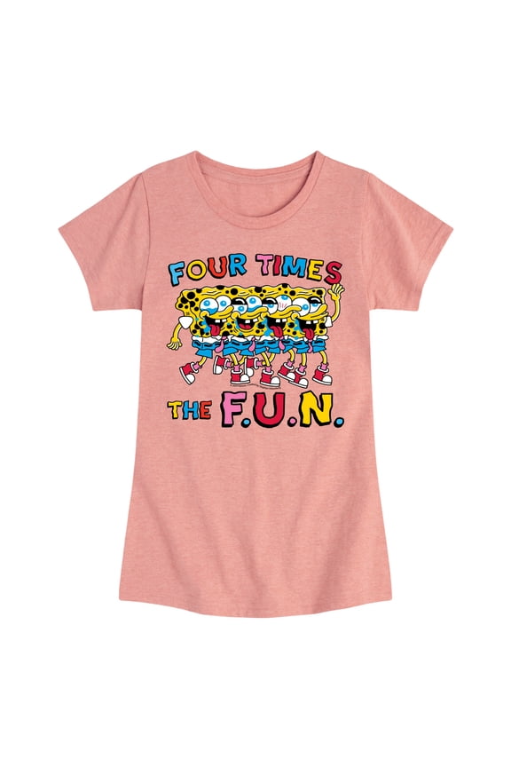 - Four Times The Fun - Toddler & Youth Girls Short Sleeve Graphic T-Shirt