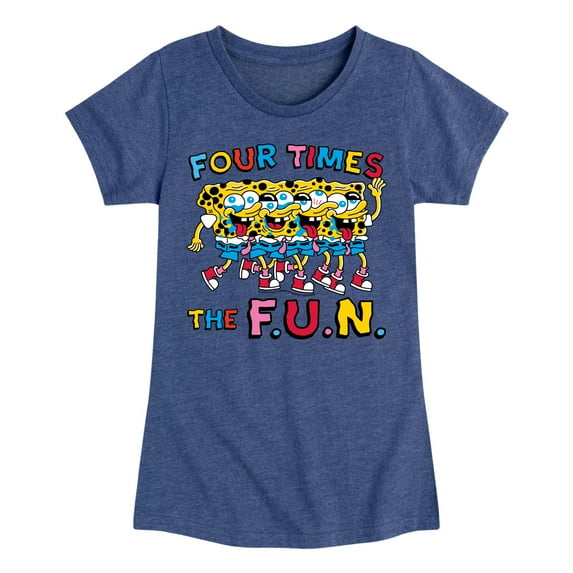 SpongeBob SquarePants - Four Times The Fun - Toddler & Youth Girls Short Sleeve Graphic T-Shirt