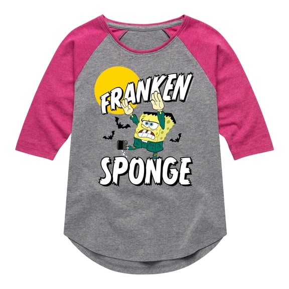 SpongeBob SquarePants - Franken Sponge - Toddler And Youth Girls Raglan Graphic T-Shirt