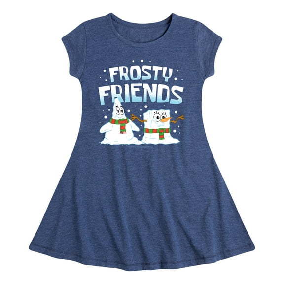 SpongeBob SquarePants - Frosty Friends - Toddler And Youth Girls Fit And Flare Dress