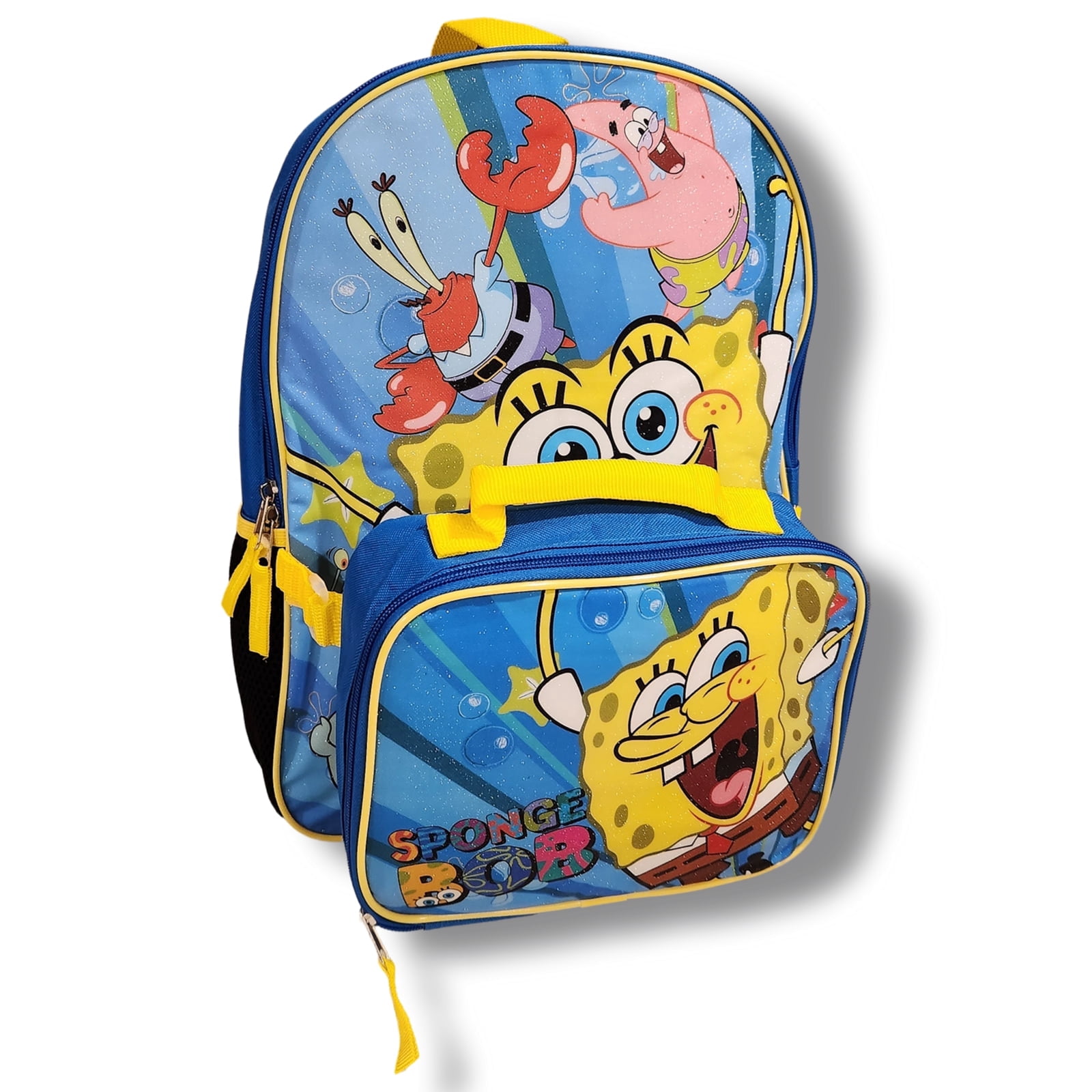 Ruz SpongeBob 12-Inch Mini Backpack For Toddlers & Kids – Blue & Yellow, Small Bookbag With Adjustable Straps - View #5