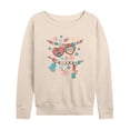 thumbnail image 1 of SpongeBob SquarePants - Fun Friendship Bracelet Women's Lightweight French Terry Wide Neck Long Sleeve Graphic Shirt, 1 of 5