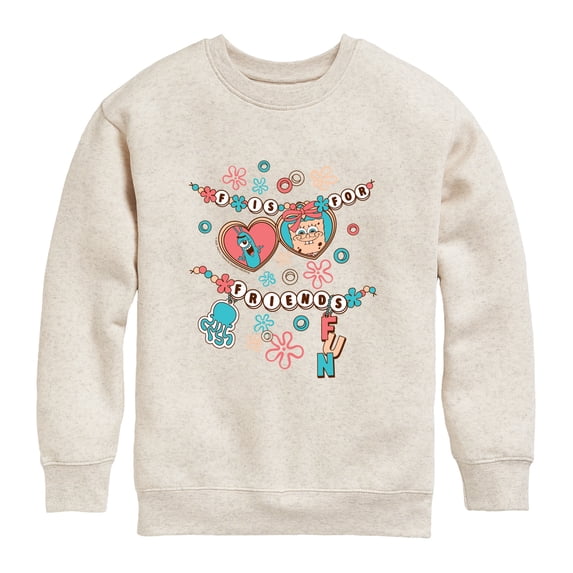 SpongeBob SquarePants - Fun Friendship Bracelet Graphic Long Sleeve Fleece Sweatshirt