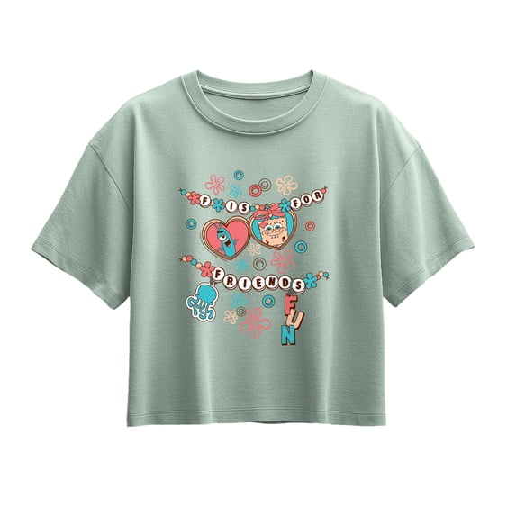 SpongeBob SquarePants - Fun Friendship Bracelet - Youth Girls Boxy T-Shirt