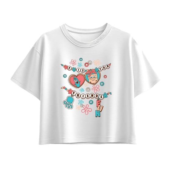 SpongeBob SquarePants - Fun Friendship Bracelet - Youth Girls Boxy T-Shirt