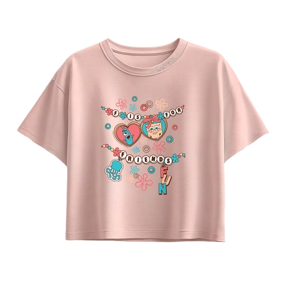 SpongeBob SquarePants - Fun Friendship Bracelet - Youth Girls Boxy T-Shirt